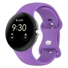 For Google Pixel Watch 2 Solid Color Silicone Watch Band, Size:L Size(Purple) - 1