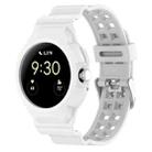 For Google Pixel Watch 2 Integrated Fully Enclosed Silicone Watch Band(White) - 1