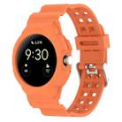 For Google Pixel Watch 2 Integrated Fully Enclosed Silicone Watch Band(Orange) - 1