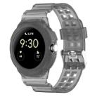 For Google Pixel Watch 2 Integrated Fully Enclosed Silicone Watch Band(Transparent Black) - 1