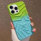 For iPhone 15 Pro Max Gradient Star TPU Phone Case(Green Blue) - 1