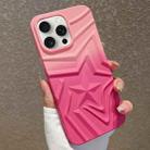 For iPhone 15 Pro Gradient Star TPU Phone Case(Rose Pink) - 1