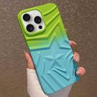 For iPhone 14 Pro Gradient Star TPU Phone Case(Green Blue) - 1