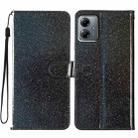 For Motorola Moto G14 Glitter Powder Flip Leather Phone Case(Black) - 1