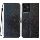 For Motorola Edge 40 Glitter Powder Flip Leather Phone Case(Black) - 1
