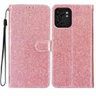 For Motorola Edge 40 Glitter Powder Flip Leather Phone Case(Rose Gold) - 1