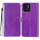 For Motorola Edge 40 Glitter Powder Flip Leather Phone Case(Purple) - 1