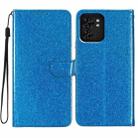 For Motorola Edge 40 Glitter Powder Flip Leather Phone Case(Blue) - 1