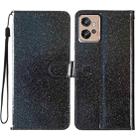 For Motorola Moto G32 Glitter Powder Flip Leather Phone Case(Black) - 1