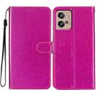 For Motorola Moto G32 Glitter Powder Flip Leather Phone Case(Rose Red) - 1