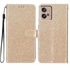 For Motorola Moto G32 Glitter Powder Flip Leather Phone Case(Gold) - 1