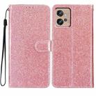 For Motorola Moto G32 Glitter Powder Flip Leather Phone Case(Rose Gold) - 1