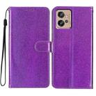 For Motorola Moto G32 Glitter Powder Flip Leather Phone Case(Purple) - 1