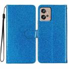 For Motorola Moto G32 Glitter Powder Flip Leather Phone Case(Blue) - 1