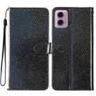 For Motorola Moto G23 Glitter Powder Flip Leather Phone Case(Black) - 1