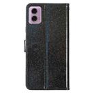 For Motorola Moto G23 Glitter Powder Flip Leather Phone Case(Black) - 3