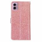 For Motorola Moto G34 Glitter Powder Flip Leather Phone Case(Rose Gold) - 3