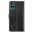 For Motorola Edge 50 Glitter Powder Flip Leather Phone Case(Black) - 3