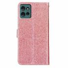 For Motorola Edge 50 Glitter Powder Flip Leather Phone Case(Rose Gold) - 3