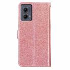 For Motorola Edge 2024 Glitter Powder Flip Leather Phone Case(Rose Gold) - 3