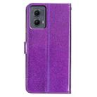 For Motorola Edge 2024 Glitter Powder Flip Leather Phone Case(Purple) - 3
