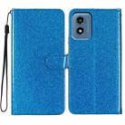 For Motorola Moto G Play 2024 Glitter Powder Flip Leather Phone Case(Blue) - 1