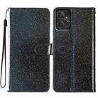 For Motorola Moto G Power 5G Glitter Powder Flip Leather Phone Case(Black) - 1