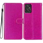 For Motorola Moto G Power 5G Glitter Powder Flip Leather Phone Case(Rose Red) - 1