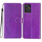 For Motorola Moto G Power 5G Glitter Powder Flip Leather Phone Case(Purple) - 1