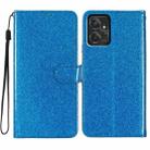 For Motorola Moto G Power 5G Glitter Powder Flip Leather Phone Case(Blue) - 1