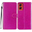 For Motorola Moto G Stylus 5G 2024 Glitter Powder Flip Leather Phone Case(Rose Red) - 1