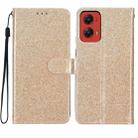 For Motorola Moto G Stylus 5G 2024 Glitter Powder Flip Leather Phone Case(Gold) - 1