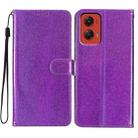 For Motorola Moto G Stylus 5G 2024 Glitter Powder Flip Leather Phone Case(Purple) - 1