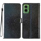 For Motorola Moto G35 Glitter Powder Flip Leather Phone Case(Black) - 1