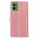 For Motorola Moto G35 Glitter Powder Flip Leather Phone Case(Rose Gold) - 3