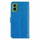 For Motorola Moto G35 Glitter Powder Flip Leather Phone Case(Blue) - 3
