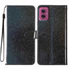 For Motorola Moto G55 Glitter Powder Flip Leather Phone Case(Black) - 1
