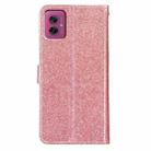 For Motorola Moto G55 Glitter Powder Flip Leather Phone Case(Rose Gold) - 3