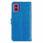 For Motorola Moto G55 Glitter Powder Flip Leather Phone Case(Blue) - 3