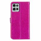 For Motorola Moto G75 5G Glitter Powder Flip Leather Phone Case(Rose Red) - 3