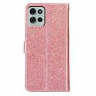 For Motorola Moto G75 5G Glitter Powder Flip Leather Phone Case(Rose Gold) - 3