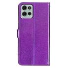 For Motorola Moto G75 5G Glitter Powder Flip Leather Phone Case(Purple) - 3