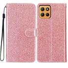 For Motorola Moto G15 Glitter Powder Flip Leather Phone Case(Rose Gold) - 1