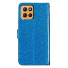 For Motorola Moto G15 Glitter Powder Flip Leather Phone Case(Blue) - 3
