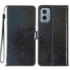 For Motorola Moto E15 Glitter Powder Flip Leather Phone Case(Black) - 1