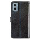 For Motorola Moto E15 Glitter Powder Flip Leather Phone Case(Black) - 3