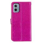 For Motorola Moto E15 Glitter Powder Flip Leather Phone Case(Rose Red) - 3