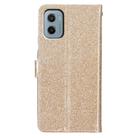For Motorola Moto E15 Glitter Powder Flip Leather Phone Case(Gold) - 3