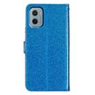 For Motorola Moto E15 Glitter Powder Flip Leather Phone Case(Blue) - 3
