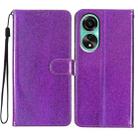 For OPPO A38 4G Glitter Powder Flip Leather Phone Case(Purple) - 1